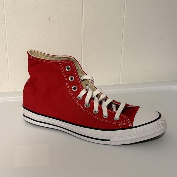 Converse Chuck Taylor All Star Hi High Top Shoes Mens 9.5 Womens 11.5 Red Canvas - Picture 5 of 10